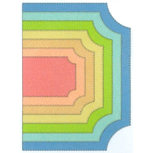 Универсална щанца за изрязване - Cheery Lynn Designs Dies - Mini Pearl Coved Rectangle